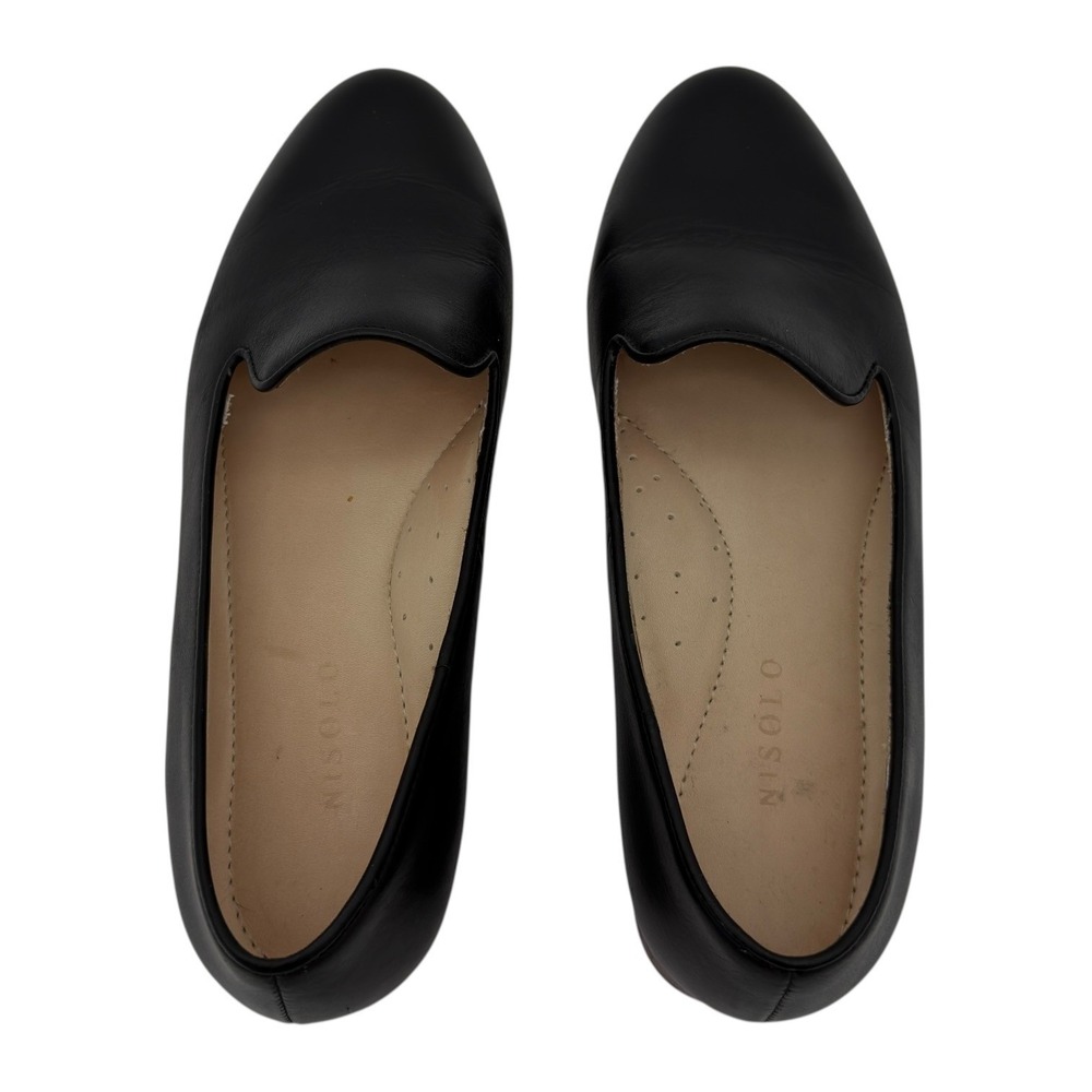 Nisolo Black Leather Smoking Slipper Loafers Flats Women's Size 7 - Picture 5 of 6